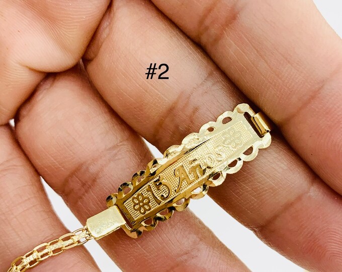 14k Gold Quinceanera CZ Bracelet for Girl Women Etsy