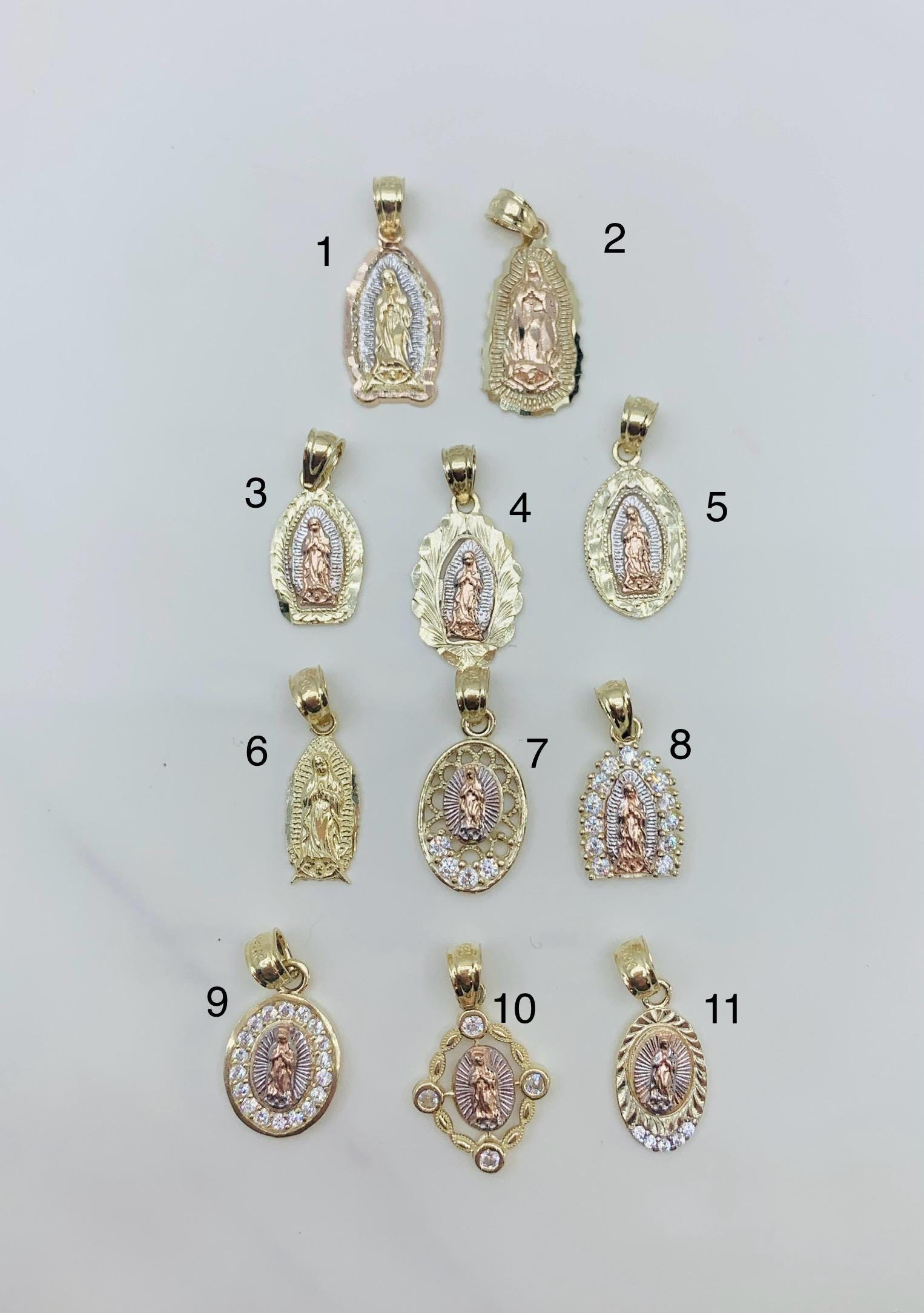10k Gold Pendant Tiny Virgin Mary  -  Medalla de la virgen de Guadalupe en oro