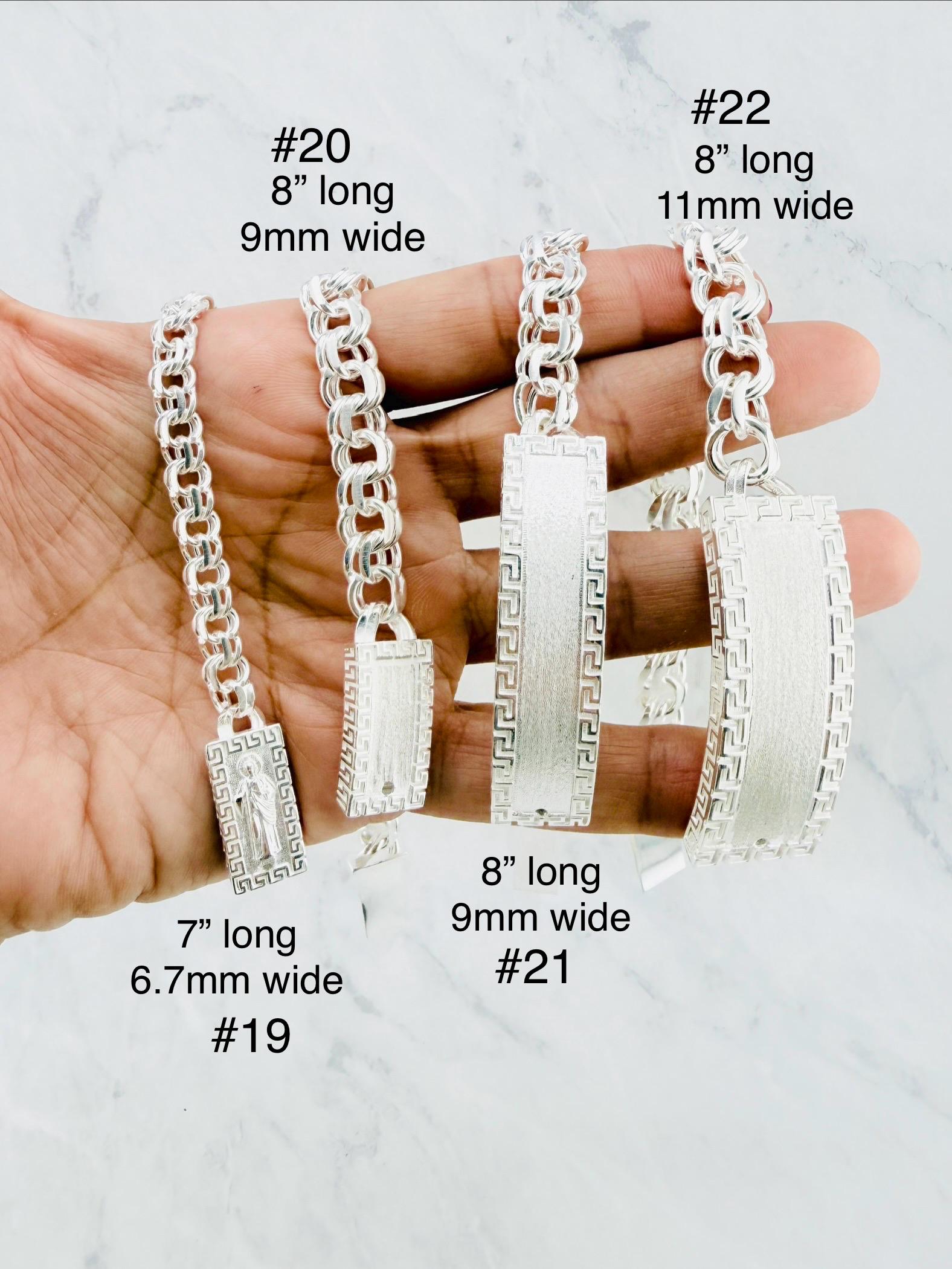 925 Sterling Silver Chino Link Bracelet - Saint Jude ID Plate