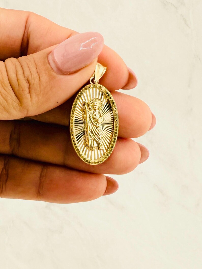 10k Gold Pendant Saint Jude - San Judas Medallion - Etsy