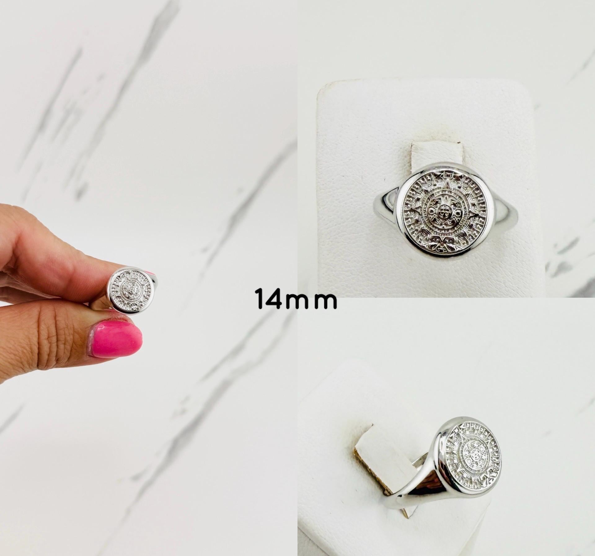 925 スターリング シルバー リング アステカ カレンダー - Anillo 