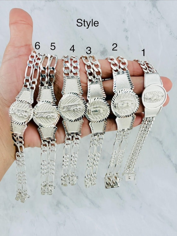 925 Sterling Silver Bracelet Figaro Link St Jude San Judas or