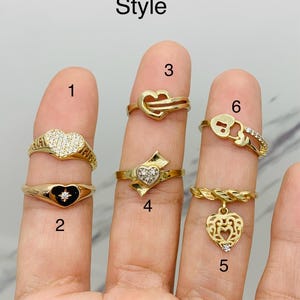 10k gold Ring heart I love you size 6 - 8 - Anillo en oro corazon
