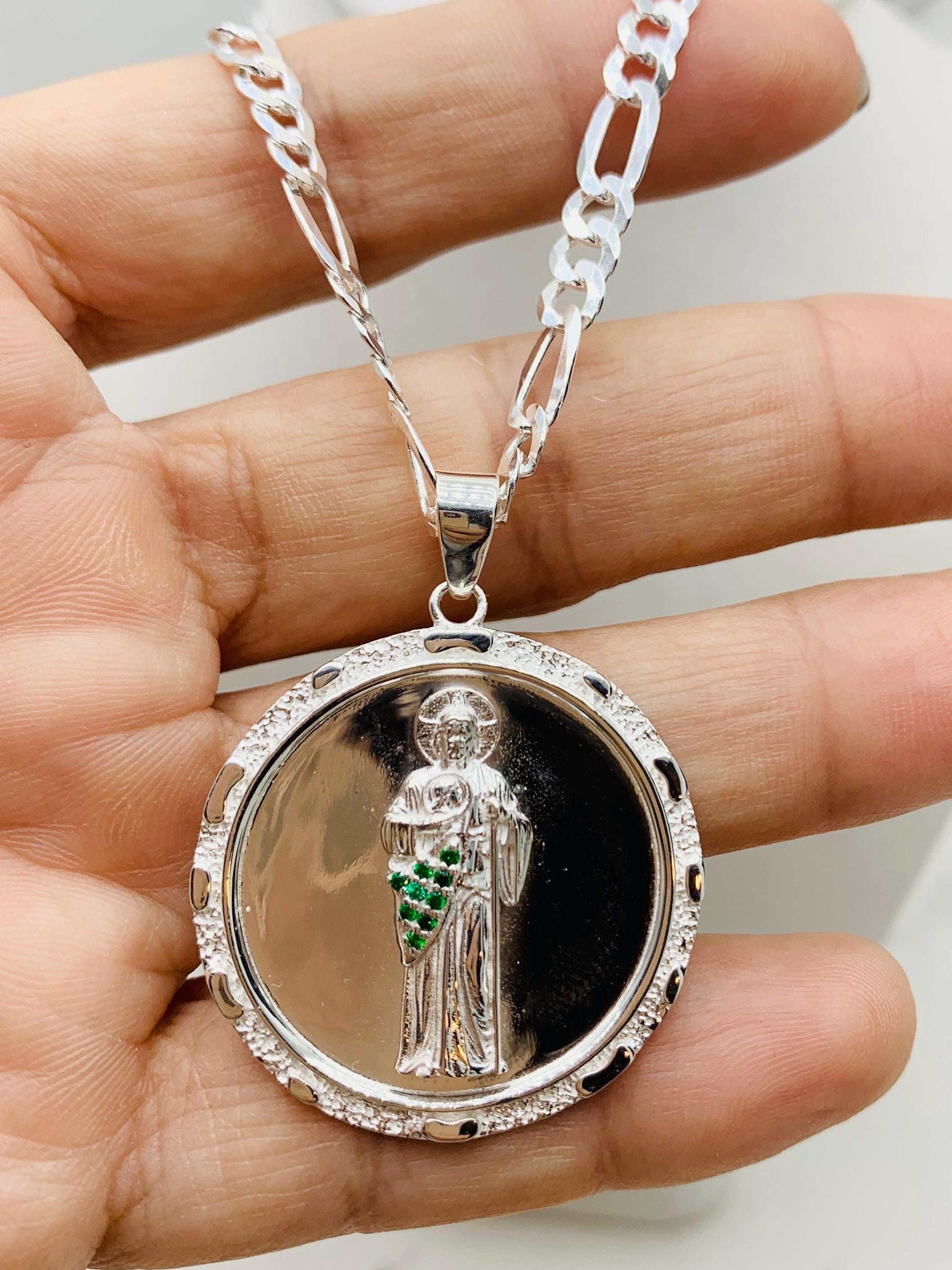 Silver san judas pendant discount