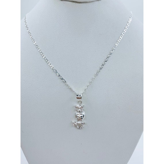 I04 Anhänger mit Kette stilisierte Eule Sterling Silber 925 I04 Anhänger mit Kette stilisierte Eule Sterling Silber 925