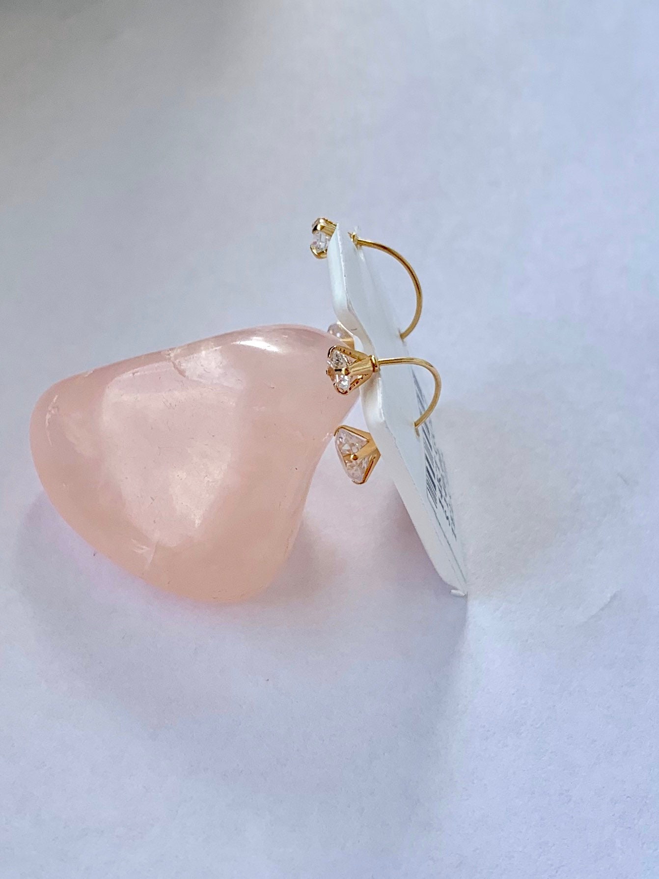 14k Solid Gold Telephone Earrings Various colors CZ Aretes Etsy