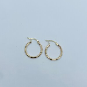 10k Gold Hoop Earrings diamond cut Womens / Girl Arracadas en oro 10K image 8