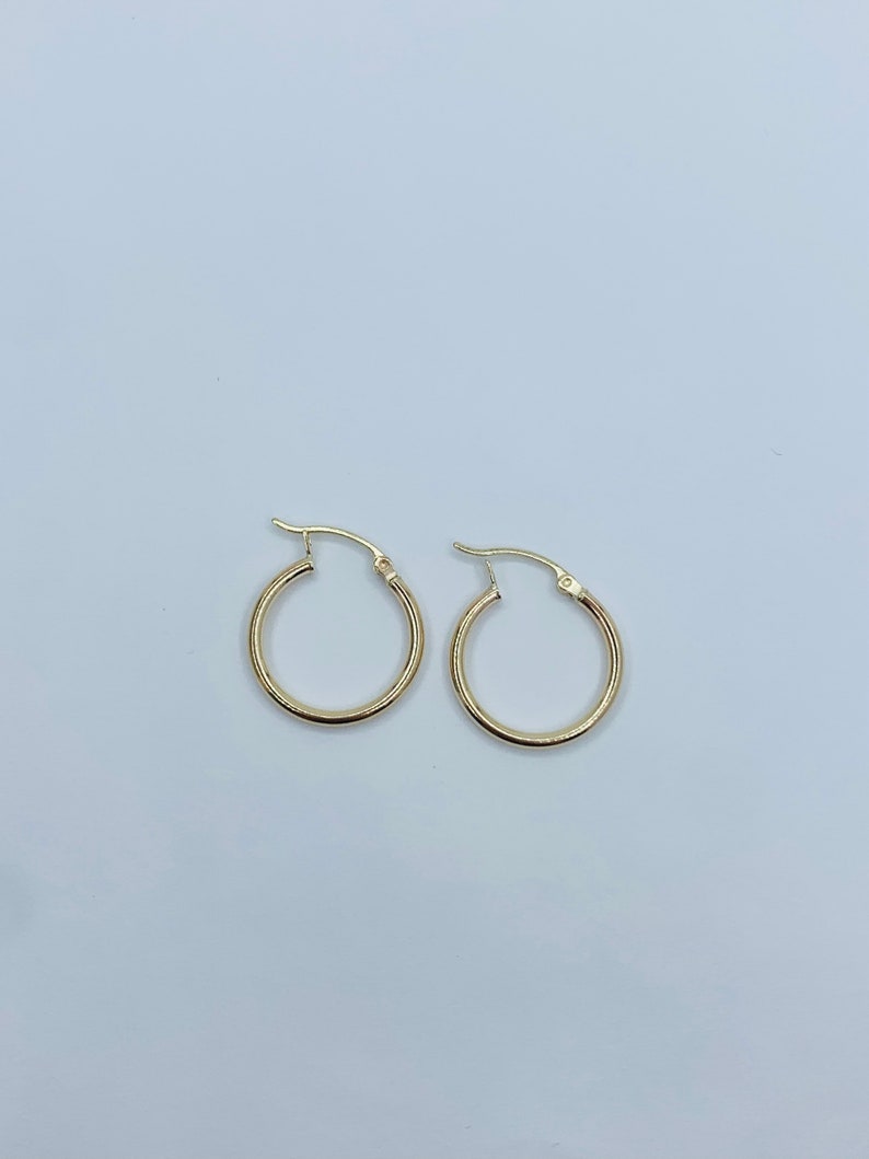 10k Gold Hoop Earrings diamond cut Womens / Girl Arracadas en oro 10K image 8