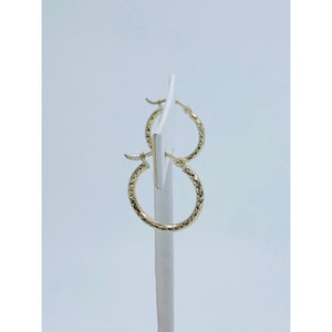 10k Gold Hoop Earrings diamond cut Women’s / Girl - Arracadas en oro 10K