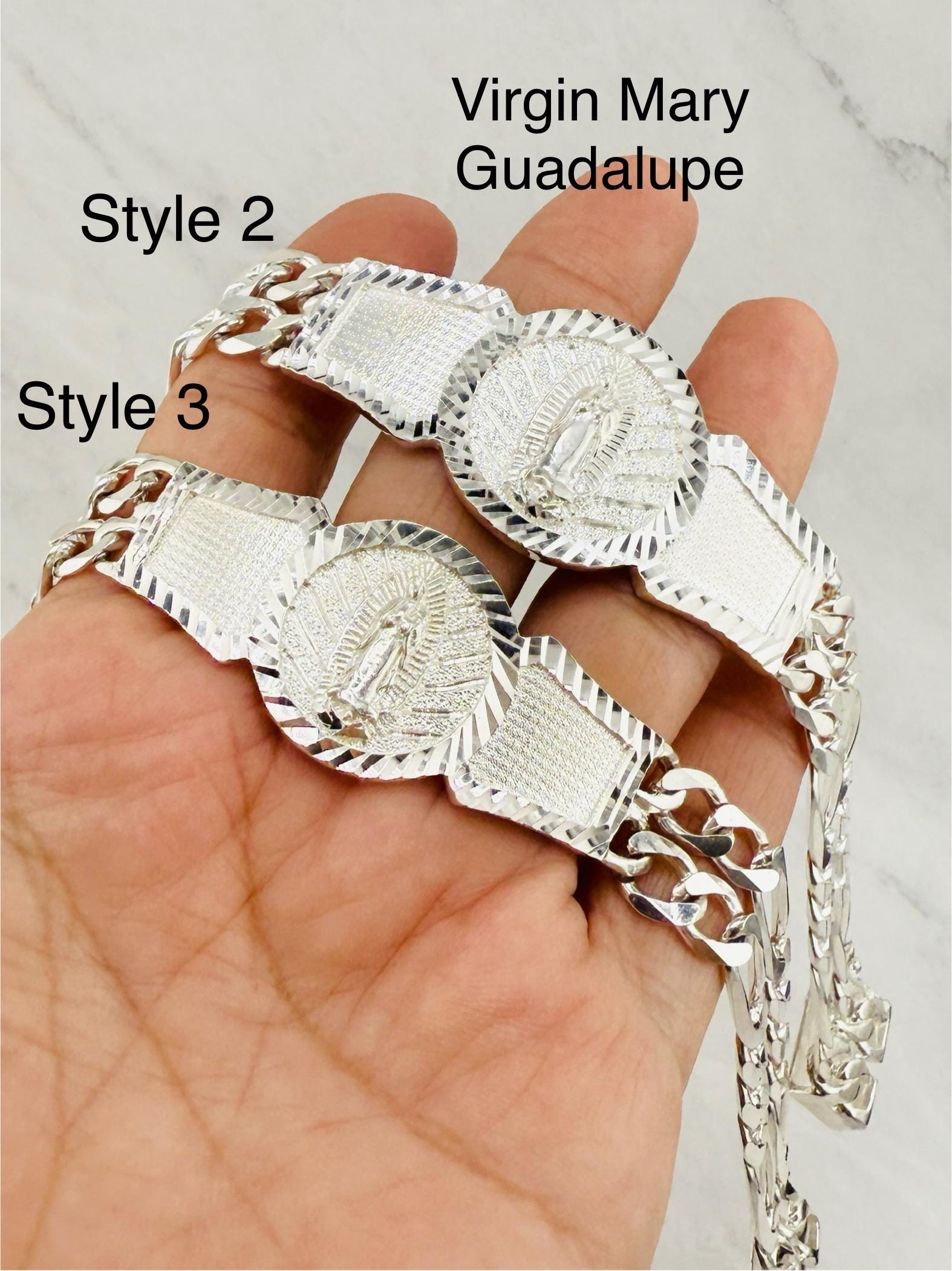 925 Sterling Silver Bracelet Figaro Link St Jude San Judas or