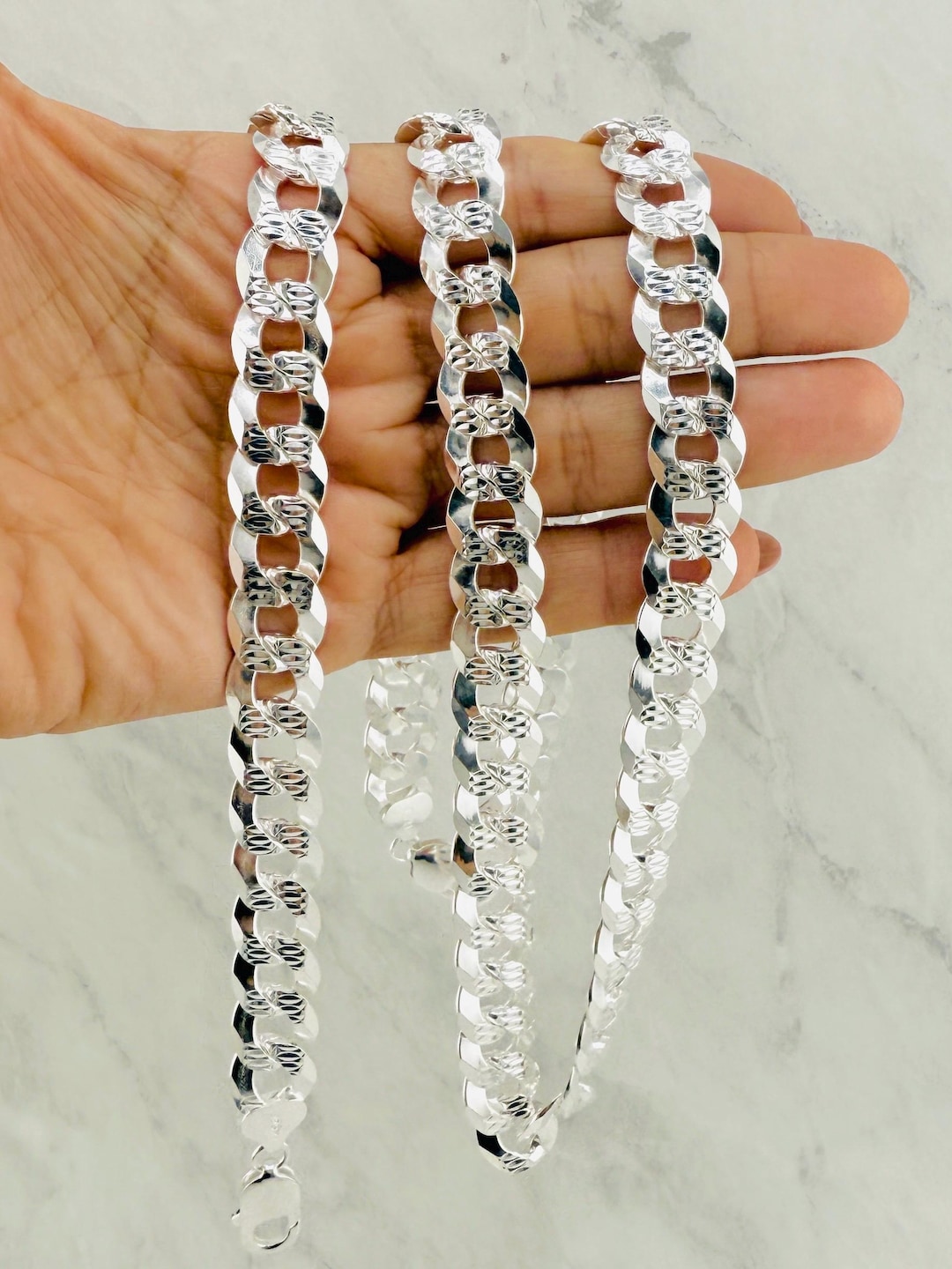 925 Sterling Silver Necklace / Bracelet Thick 13-16mm Cuban Curb