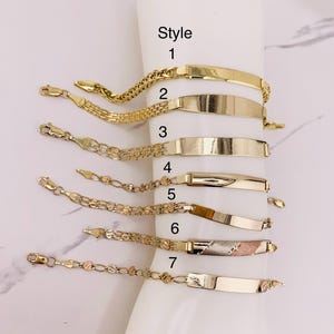 Bracelet en or véritable 10 carats personnalisé - Pulsera en oro 10 kilates placa personalisada Sweet 15 Quinceañera 20 years