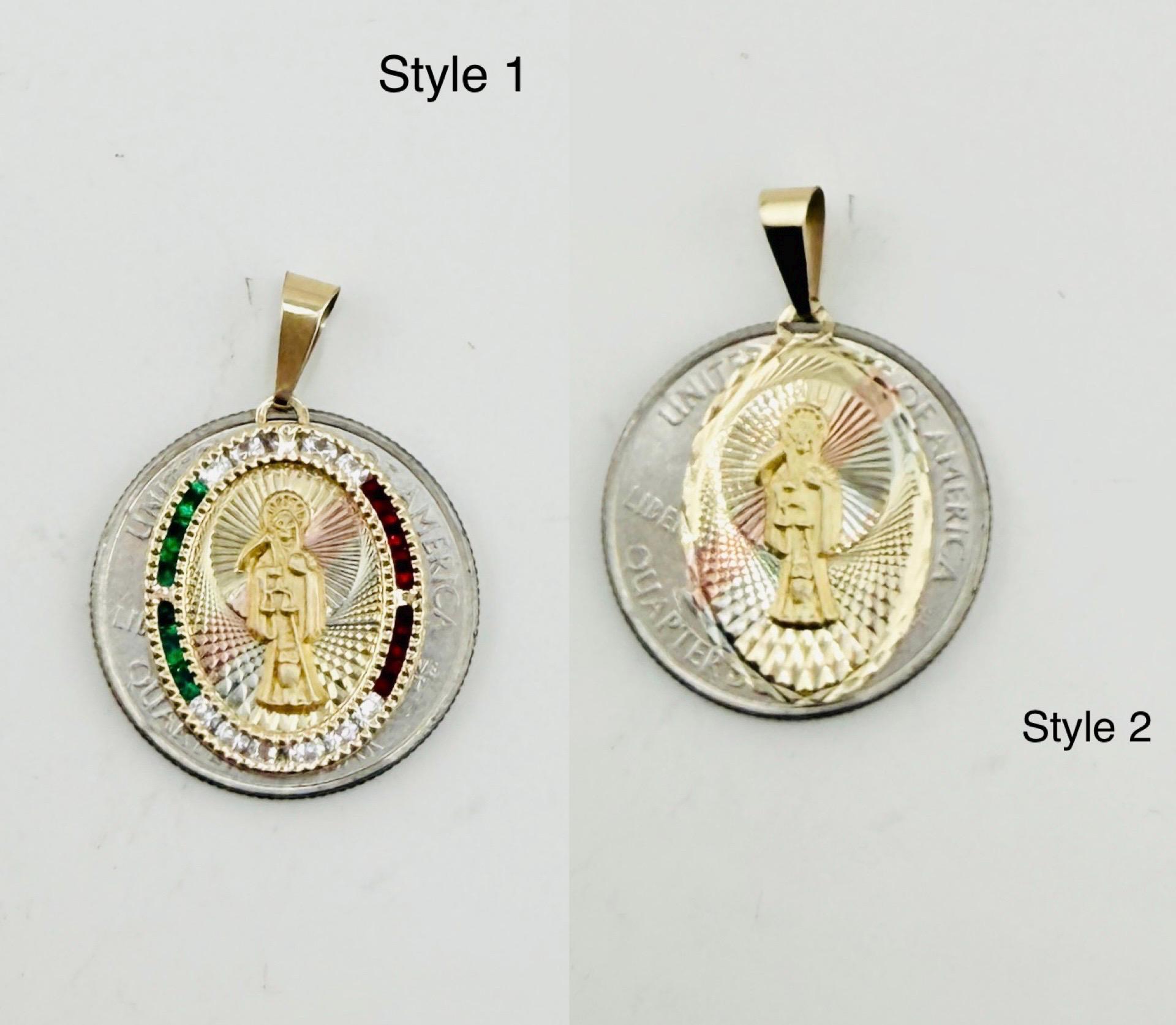Medalla De Cuerpo Completo De La Virgen De Guadalupe Con Zirconia Y Re - Foto 7