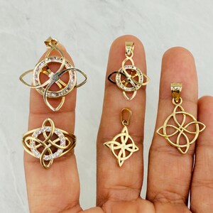14k gold Pendant Witch’s knot - Nudo de bruja - Ring - Anillo o dije en oro 14 kilates