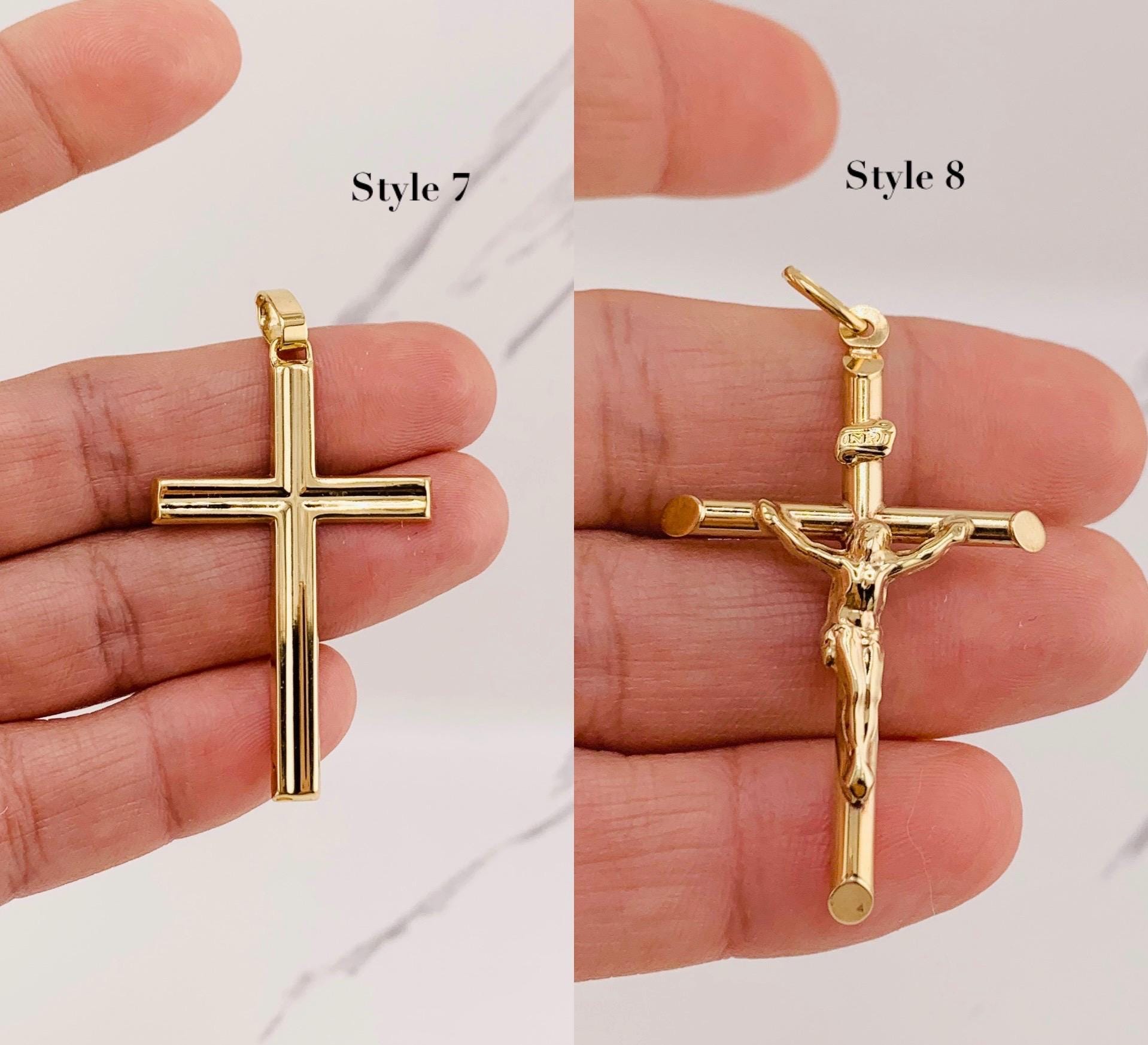 10k Gold Cross Pendant - Dije Cruz Oro Autentico - Etsy