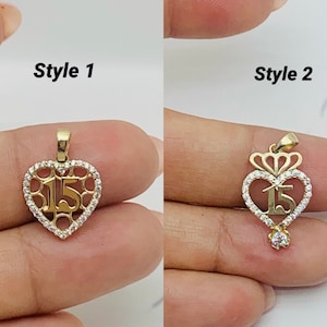 10k gold pendant sweet 15 quinceañera - Dije en oro auténtico quince años
