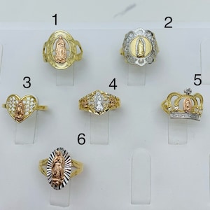 14k solid gold ring Our Lady of Guadalupe - Virgin Mary - Anillo de mujer Virgen Guadalupe Oro 14 Kilates
