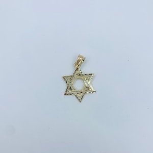 Petite breloque étoile de David en or massif 10 carats ~ Dije de Estrella de David en Oro