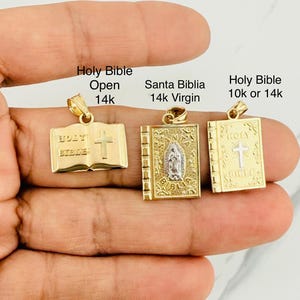 Real 14k gold pendant holy bible - Dije en oro auténtico 14 Kilates la bíblia