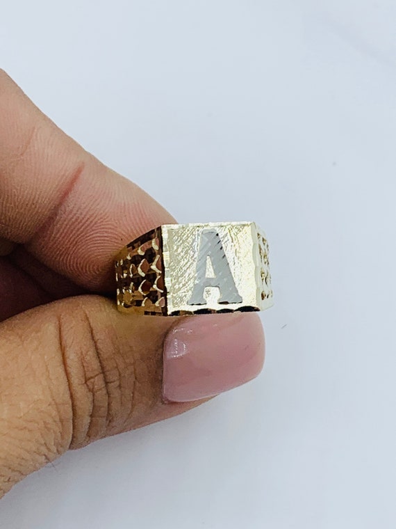 Bague chevalière or massif 18 carats monogramme initiales 4,15gr XXè siècle