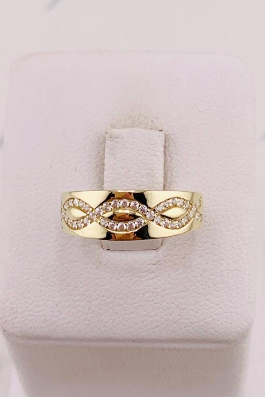 Echt 10k Gold Band Damenring Größe 7 - Anillo argolla tamaño 7 10k de Oro autentico