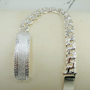 925 Sterling Silver Bracelet Chino link  ID Plate Saint Jude / San Judas - Pulsera de plata