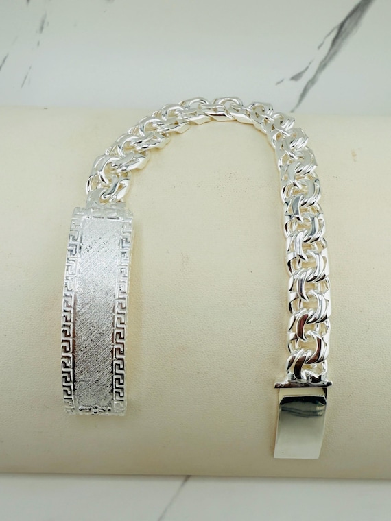 925 Sterling Silver Chino Link Bracelet - Saint Jude ID Plate