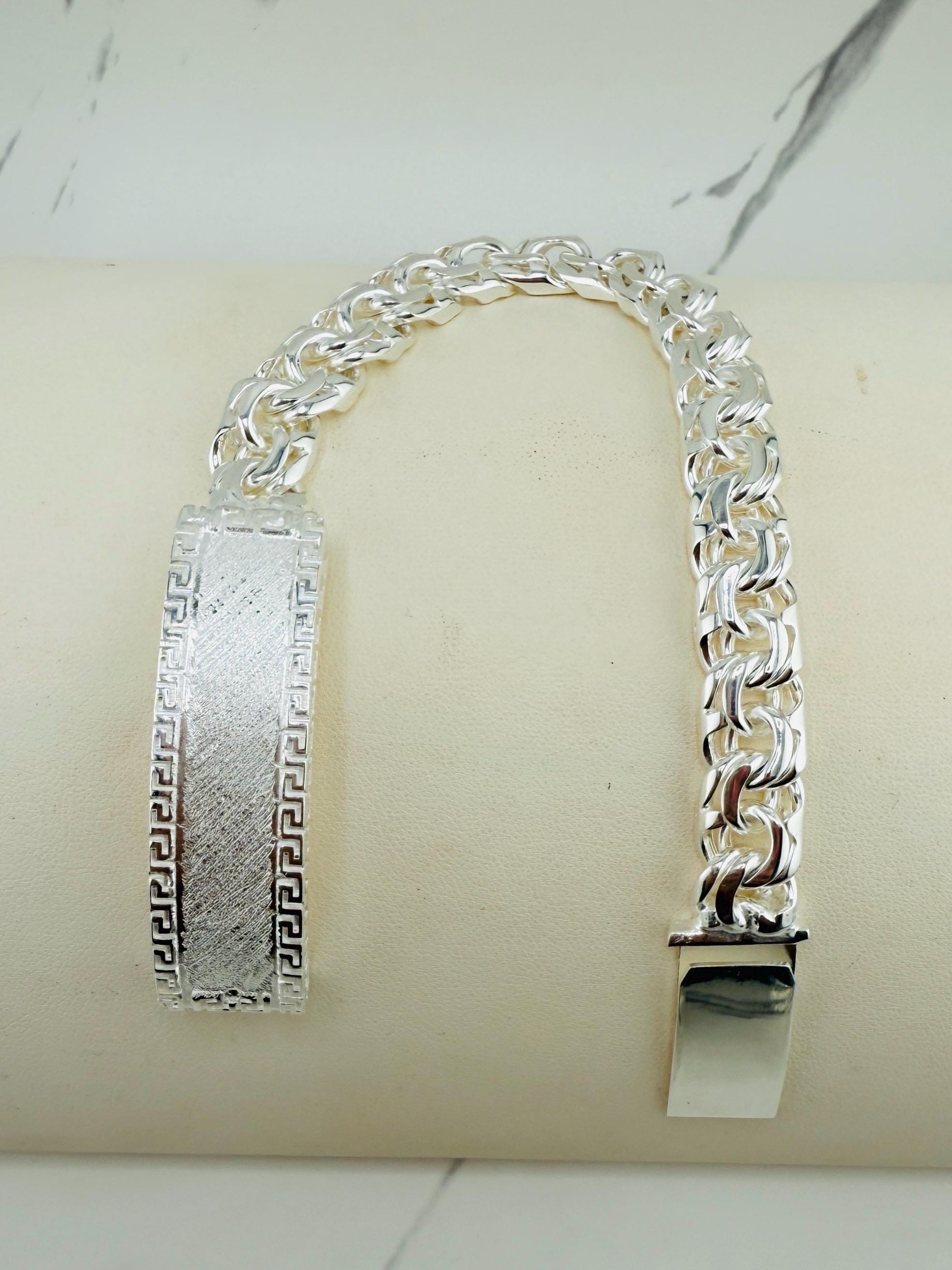 925 Sterling Silver Chino Link Bracelet - Saint Jude ID Plate