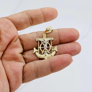 14k Gold Pendant Anchor - Dije en oro Ancla