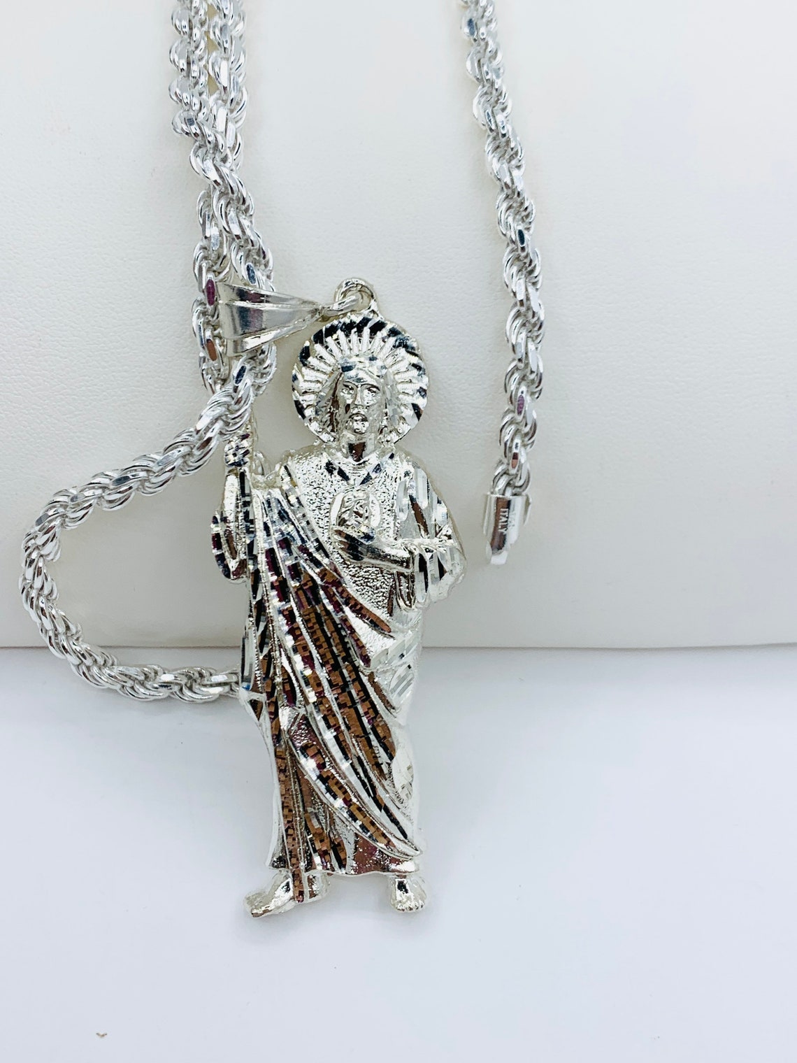 St Jude Pendant With Necklace 925 Sterling Silver