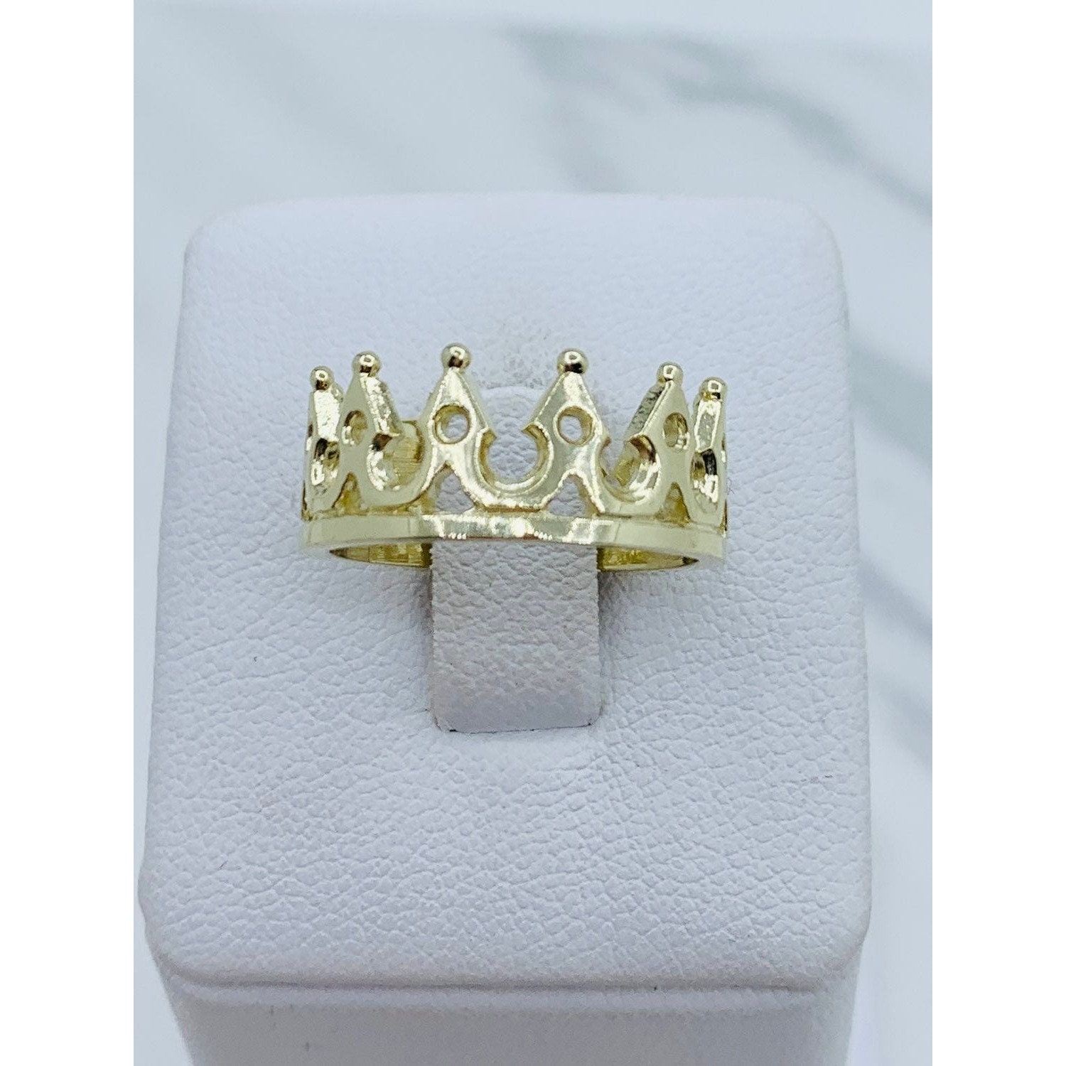 Real 10k Gold Ring Crown Anillo En Oro Corona Etsy