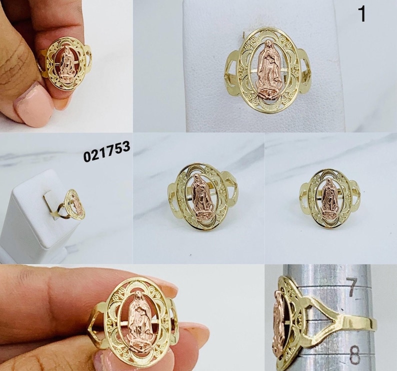 14k Solid Gold Our Lady of Guadalupe Ring – Virgin Mary Anillo - Etsy