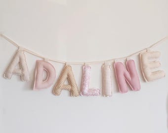 Personalized Puffy Letter Banner, Birthday, Baby Shower,  Handmade Fabric Nursery Decor