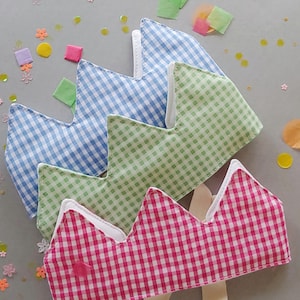 Gingham Cotton Birthday Crown,  Baby Toddler Party Hat