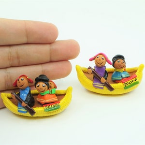 Miniature Bolivia Boat mini Figurine art Display Diorama