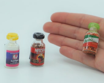 Mini Tajín Nescafé sal Comida mexicana Imán para refrigerador Multicolor México Marcas de comestibles Comida en miniatura de México Comida sal