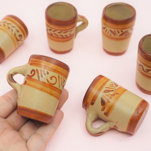 Mexican Cup Jarrito miniature ceramic jarro jar clay Ofrenda vaso food mini food mexico dollhouse decor