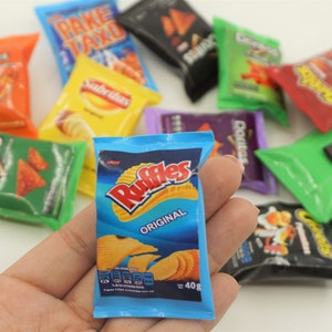 Miniature Grocery food magnet Mexican chips sabritas cheetos doritos takis dollhouse mini