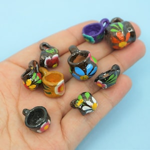 Miniature Jarrito Mexican cup ceramic jarro jar clay Ofrenda food mini food mexico dollhouse decor ofrenda day of the dead