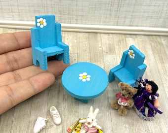 miniature mini dollhouse table childs table playroom kids play table childrens room doll toys