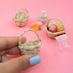 Miniature Straw basket INDIVIDUAL mini Mexican canasta bag Miniatura