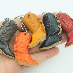 Llavero de bota en miniatura Botas de vaquero botas México hecho a mano Negro western marrón amarillo bronceado amarillo rojo
