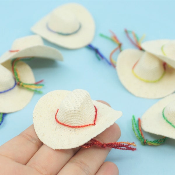 Miniature Mexico sombrero hat Mexican hat Miniatura Mexicano Mini traditional dollhouse cowboy dia de muertos day of the dead party fvor