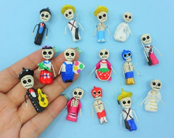 Miniature Calavera people INDIVIDUAL Skull Mexican Day of the dead dia del muerto ofrenda frida kahlo diego rivera