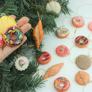 Weihnachten Ornament Concha mexikanischen Pan Dulce Mini bunten Conchita einzelnen süßes Brot Mexiko Miniatura Mini Food Comida