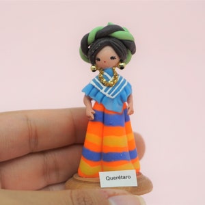 Mini Doll Collectible Queretaro Mexico Mexican Dollhouse Miniature Day of the dead Dia del muerto figurine