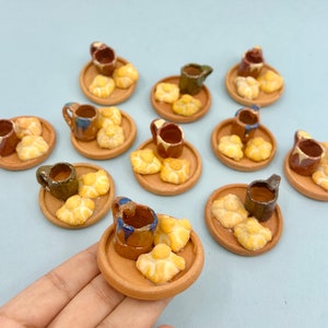 Miniature NEW Day of the Dead ofrenda food pan de muerto Comida Dia del muertos plates Mexican mexico dollhouse concha taco bread