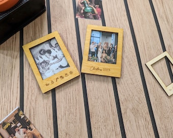 Custom Photo Holder Magnets: Swappable Instant Camera Style (Set of 2)