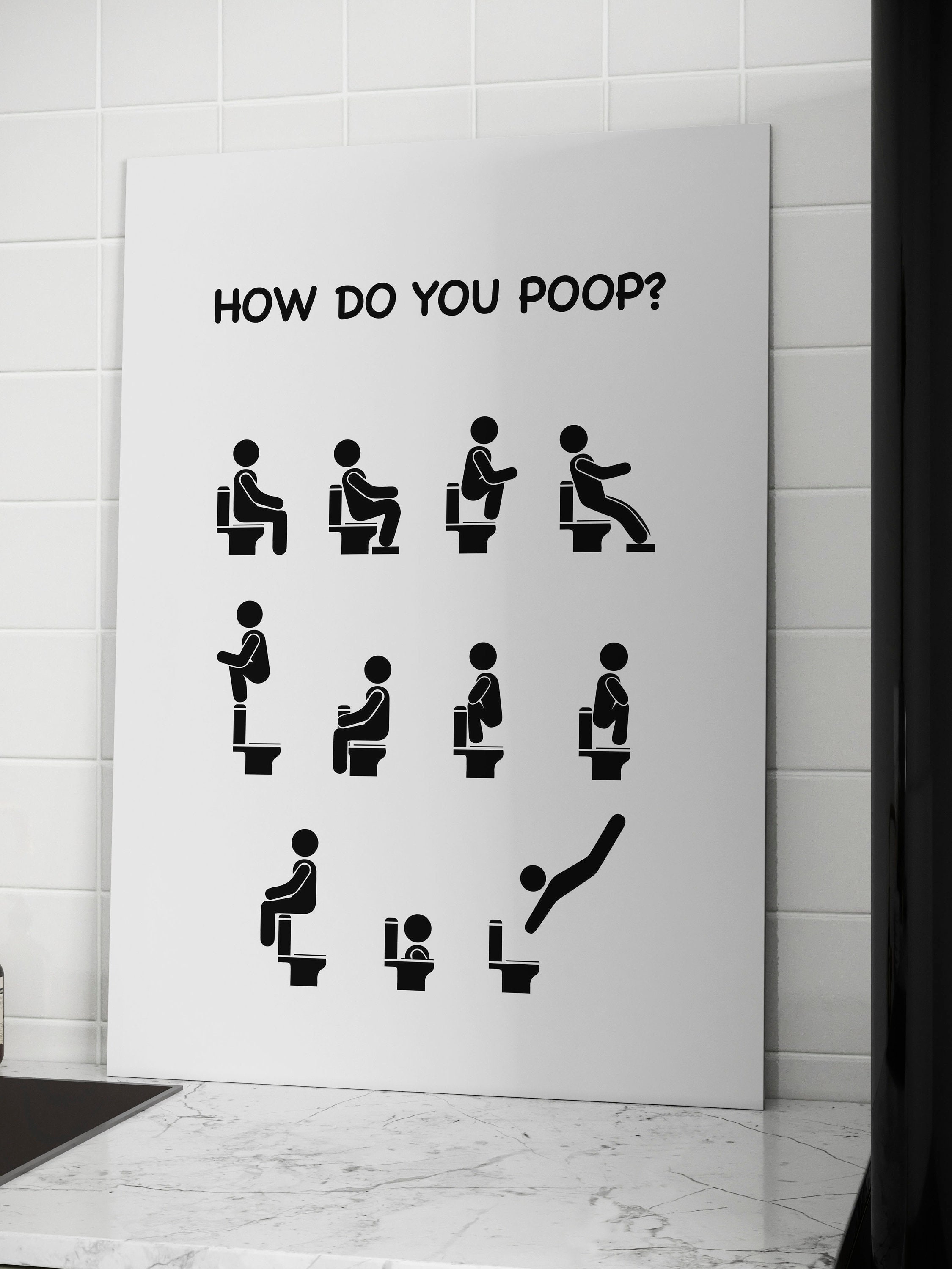 How do you poop Funny bathroom sign Etsy