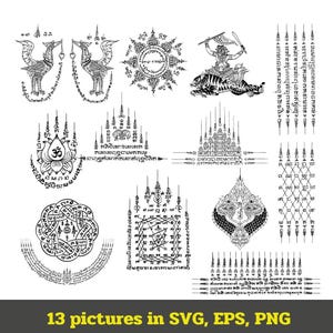 Diseños de tatuajes Sak Yant: Símbolos sagrados tailandeses (Descarga digital)